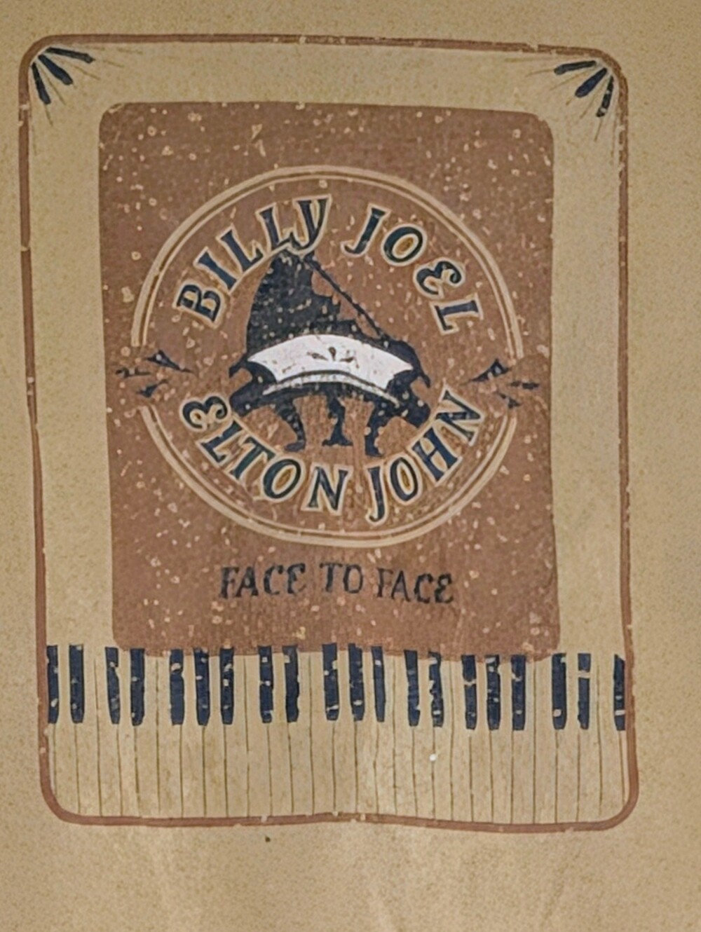 Vintage Billy Joel Elton John 2001 Face To Face Concert Tour T-shirt